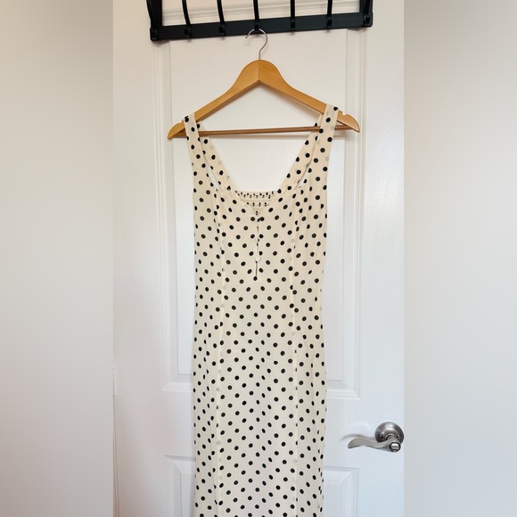 Reformation Cream and Black Polka Dot Midi Dress - Picture 8 of 16